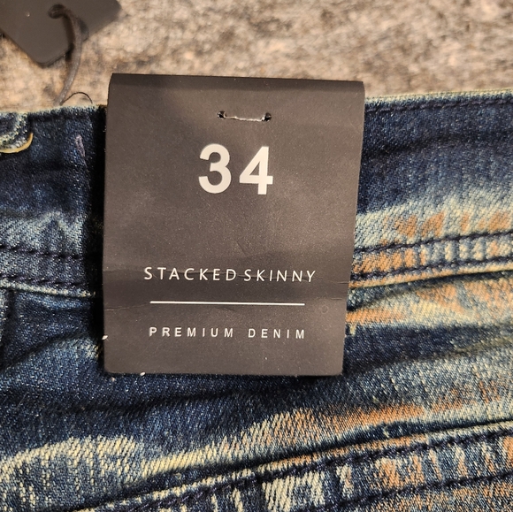 Ruthless Embroidered Stacked Skinny Flare Jeans - Vintage Blue - Picture 6 of 7